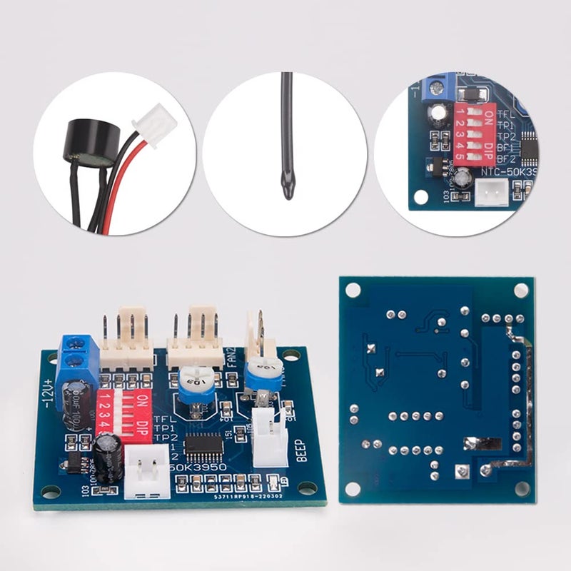 Comidox 2PCS DC 12V 4 Wire PWM PC CPU Fan Temperature Control Speed Controller Module CPU High-Temp Alarm - Image 4